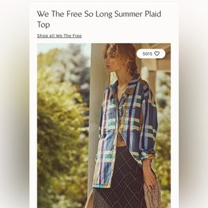 New without tags. Free People XL so long summer flannel. Blue and brown combo